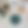 Chouchou coton turquoise motifs fleurs