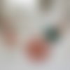 Chouchou coton rouge motifs fleurs