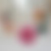 Chouchou coton fuchsia motifs fleurs