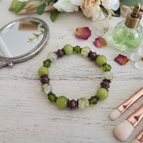 Bracelet perles jade verte
