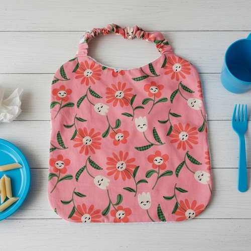 Serviette de cantine élastique motif grandes fleurs