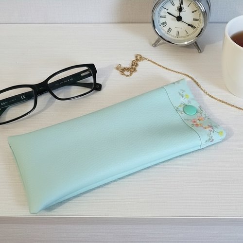 Etui à lunette en simili cuir et tissus coton imprimé