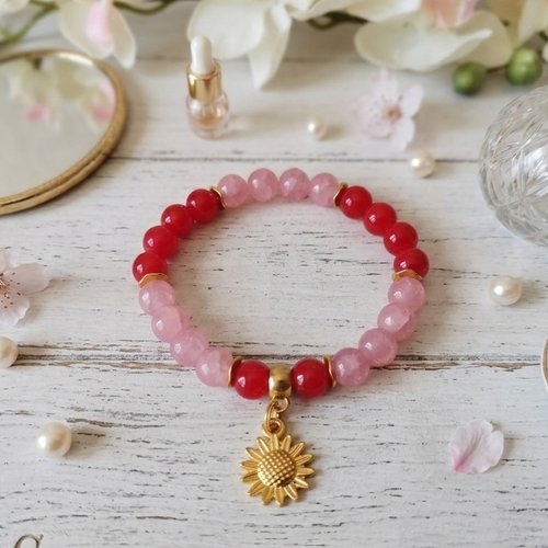 Bracelet fil élastique perles en verre