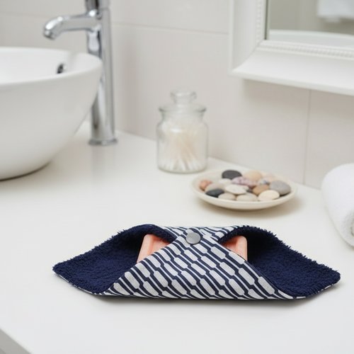 Pochette à savon tissus imprimé et doublée éponge