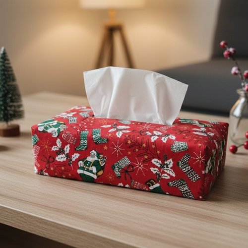 Housse pour boite à mouchoirs thème noël