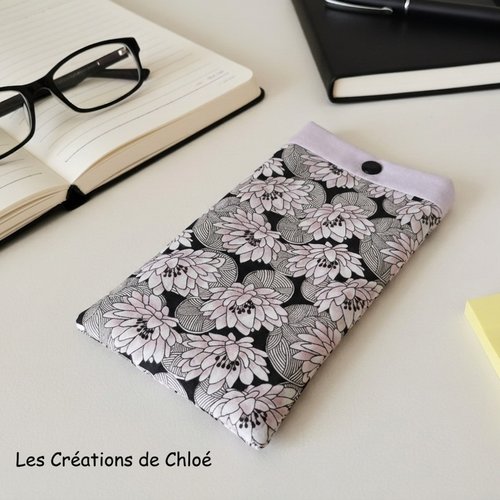 Housse/étui rembourré téléphone portable noir et rose