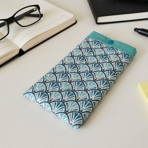 Housse/étui rembourré téléphone portable turquoise