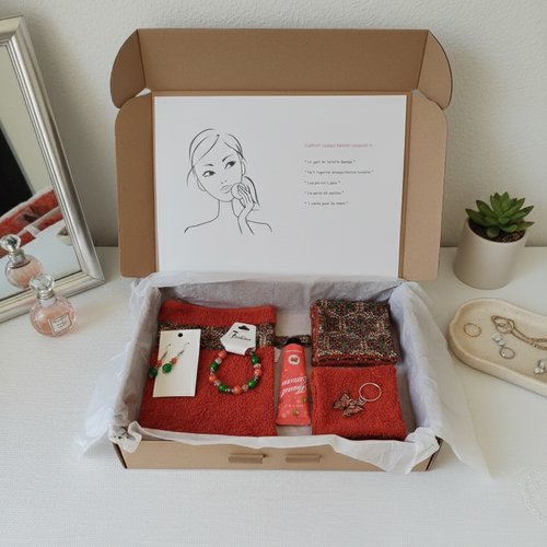 Coffret toilette cadeaux femme couleur rouille