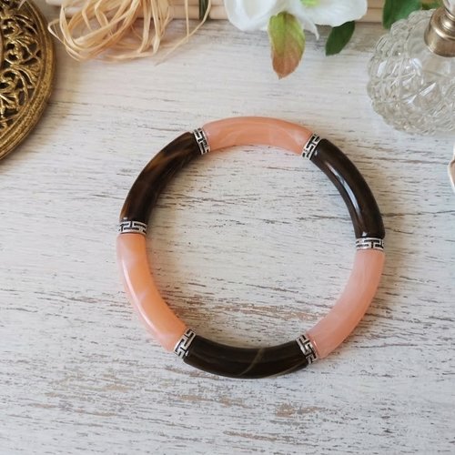 Bracelet perles tube incurvées