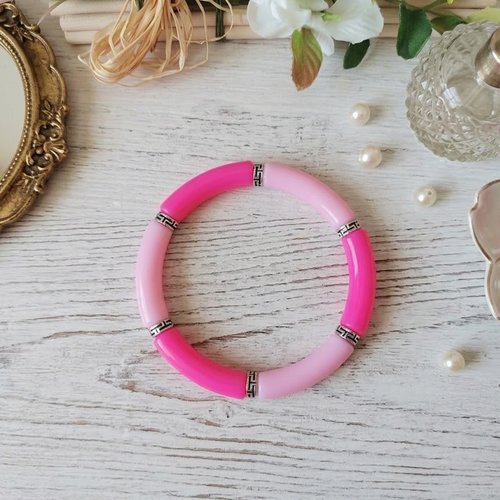 Bracelet perles tube incurvées