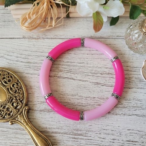 Bracelet perles tube incurvées