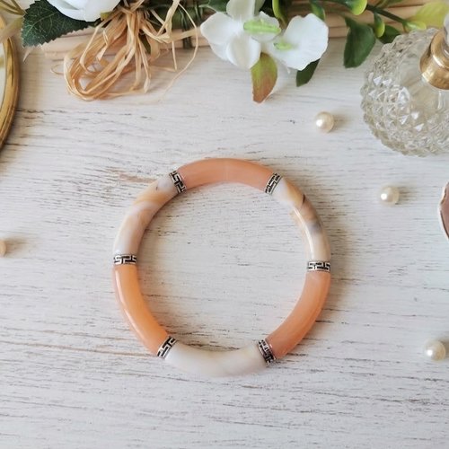 Bracelet perles tube incurvées