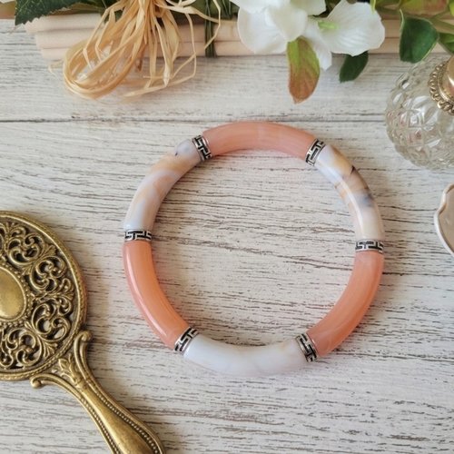 Bracelet perles tube incurvées