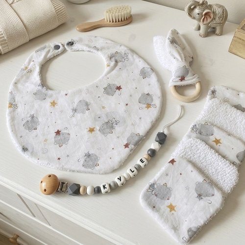 Coffret naissance/box naissance blanc imprimé