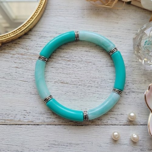 Bracelet perles tube incurvées