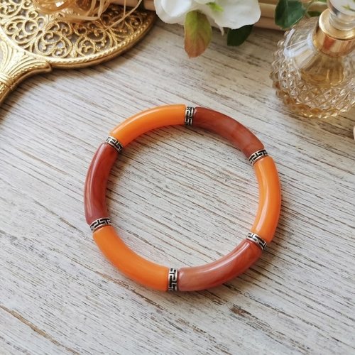 Bracelet perles tube incurvées