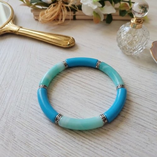 Bracelet perles tube incurvées