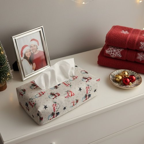 Housse pour boite à mouchoirs thème noël
