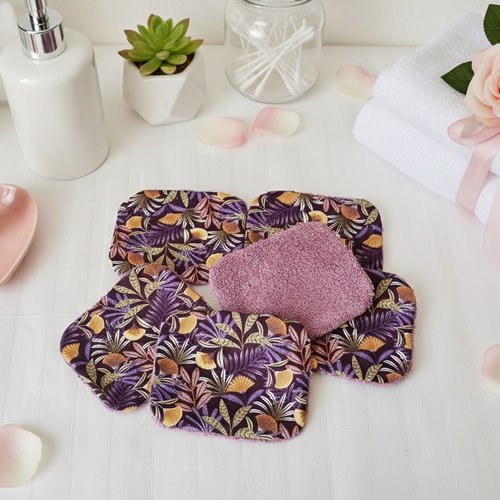 Lot de 8 grandes lingettes démaquillantes coton et éponge