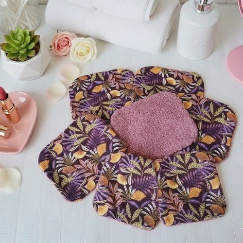 Lot de 8 grandes lingettes démaquillantes coton et éponge