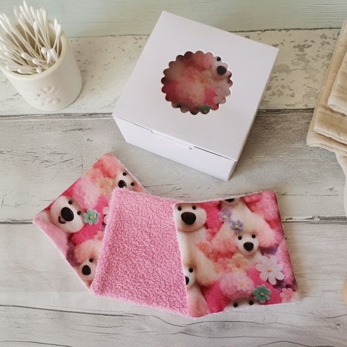 Boite de 12 lingettes bébé coton imprimé 3d motifs chiens