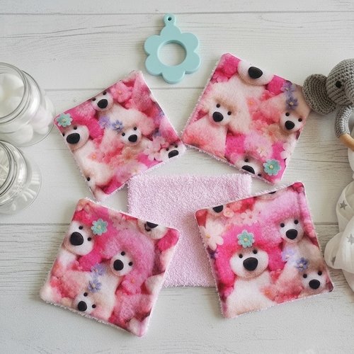 Boite de 6 lingettes bébé coton imprimé 3d motifs chiens