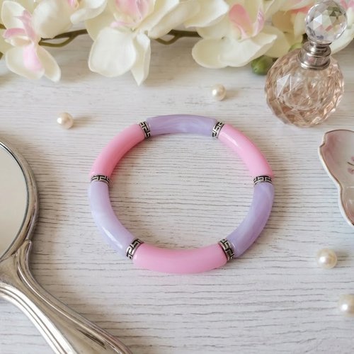Bracelet perles tube incurvées