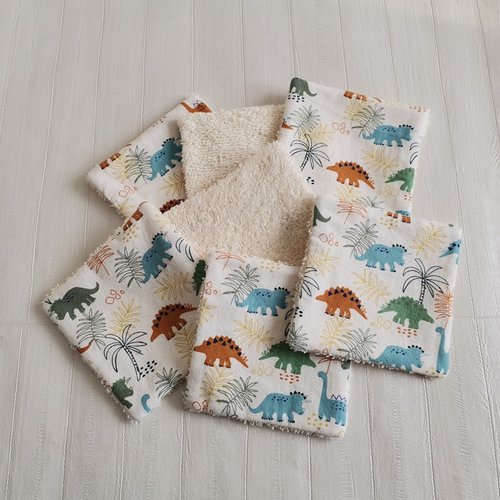 Lot de 7 lingettes lavables pour bébé coton et éponge