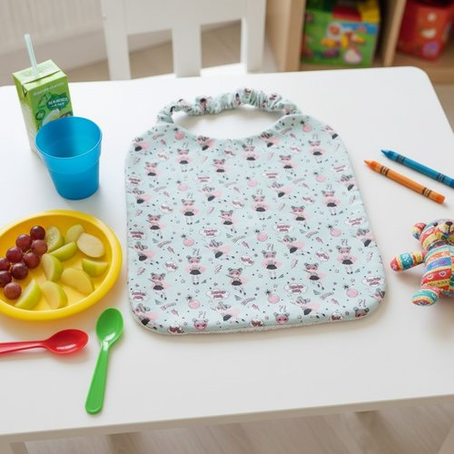 Serviette de cantine motifs super girls et éponge blanche