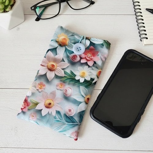 Housse/étui rembourré téléphone portable tissu effet 3d
