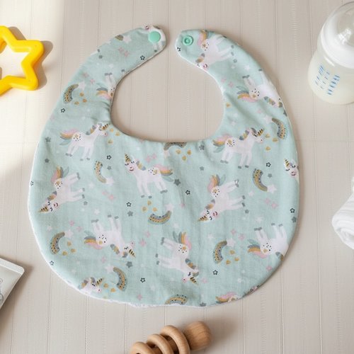 Bavoirs bébé coton et nid d'abeilles blanche