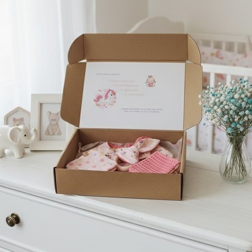 Coffret naissance/box naissance saumon/licorne