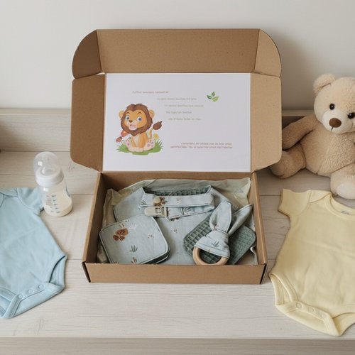 Coffret naissance/box naissance vert/animaux