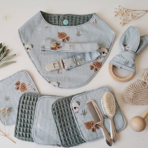 Coffret naissance/box naissance vert/animaux
