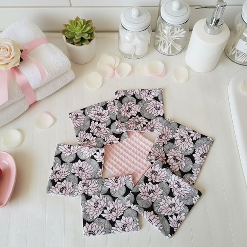 Boite de 8 lingettes démaquillantes coton imprimé et nid d'abeilles