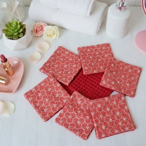 Boite de 8 lingettes démaquillantes coton et nid d'abeilles