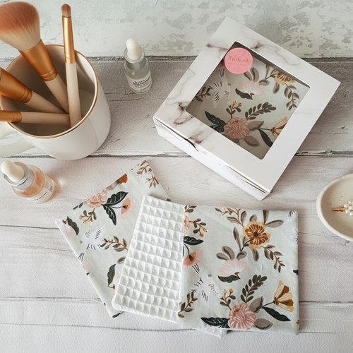 Boite de 9 lingettes démaquillantes coton et nid d'abeilles