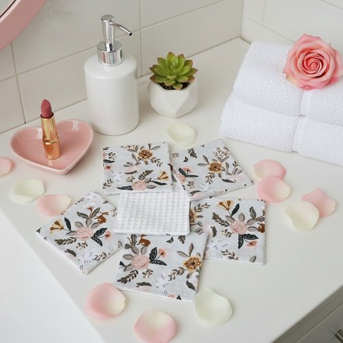 Boite de 9 lingettes démaquillantes coton et nid d'abeilles