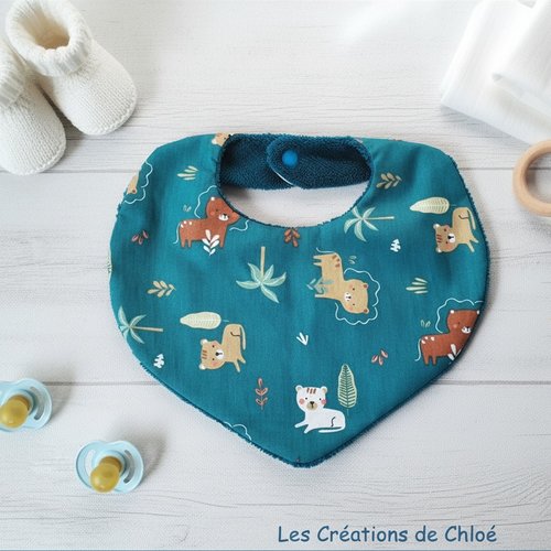 Bavoirs bébé coton et éponge bambou