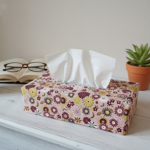 Housse pour boite à mouchoirs coton imprimé