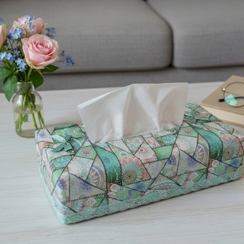 Housse pour boite à mouchoirs motifs géométriques