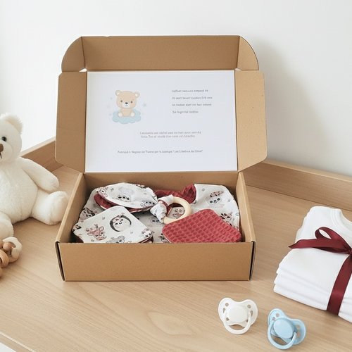 Coffret naissance/box naissance prune/animaux