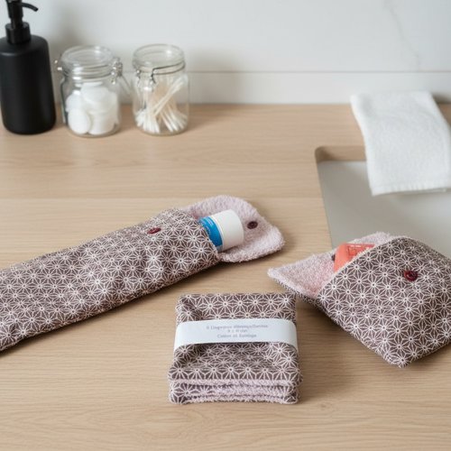 Ensemble étui brosse à dent, 6 lingettes et pochette savon