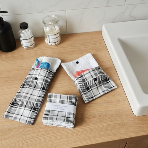 Ensemble étui brosse à dent, 6 lingettes et pochette savon