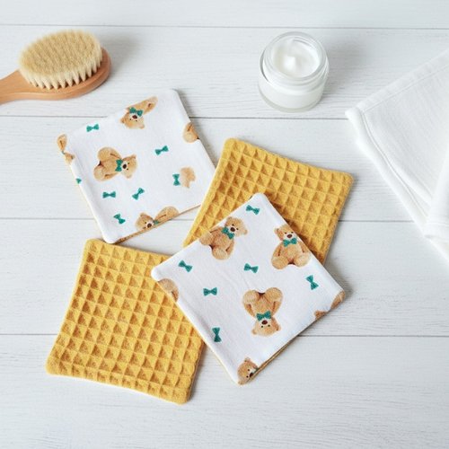 5 lingettes bébé coton et nid d'abeilles