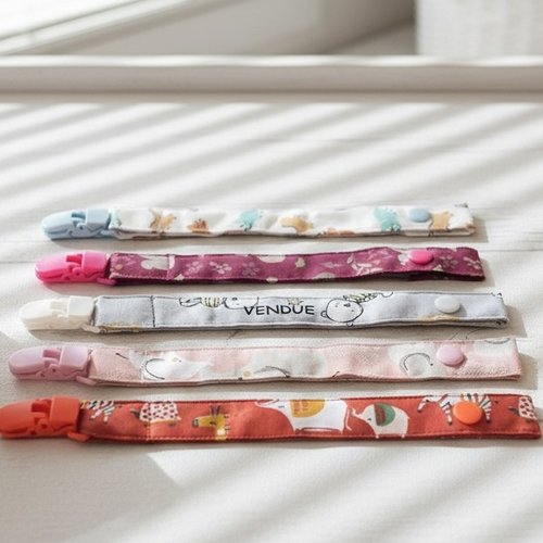 Attache tétine en tissus coton - lot 1