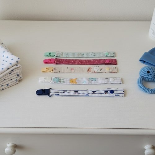 Attache tétine en tissus coton - lot 2