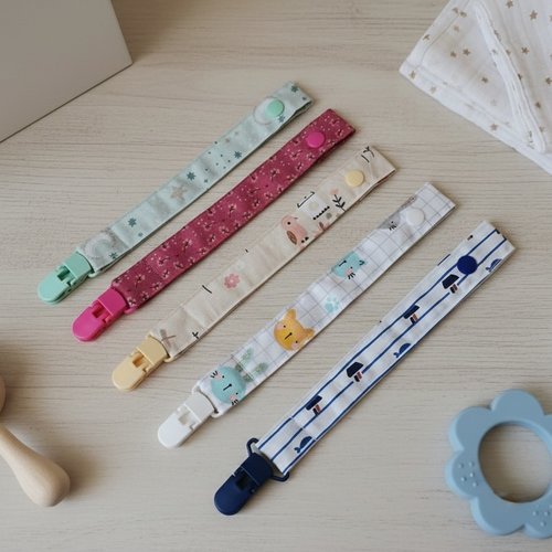 Attache tétine en tissus coton - lot 2