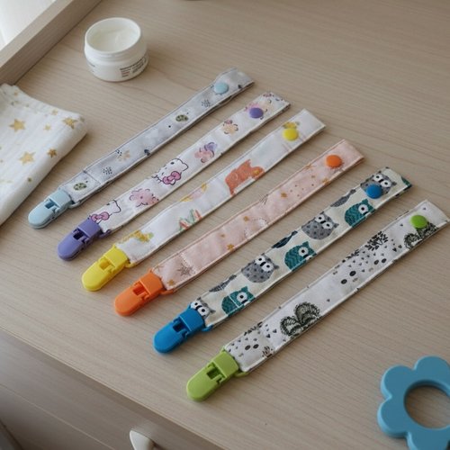 Attache tétine en tissus coton - lot 3