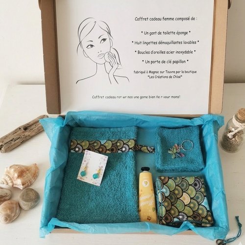 Coffret toilette cadeaux femme bleu